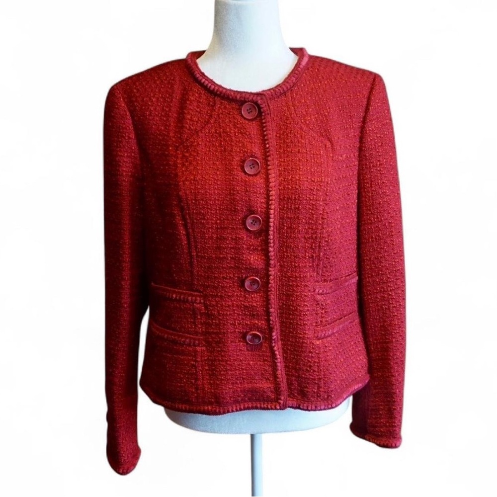 💚 VINTAGE PENDLETON Red Wool Blend Jacket (14P)